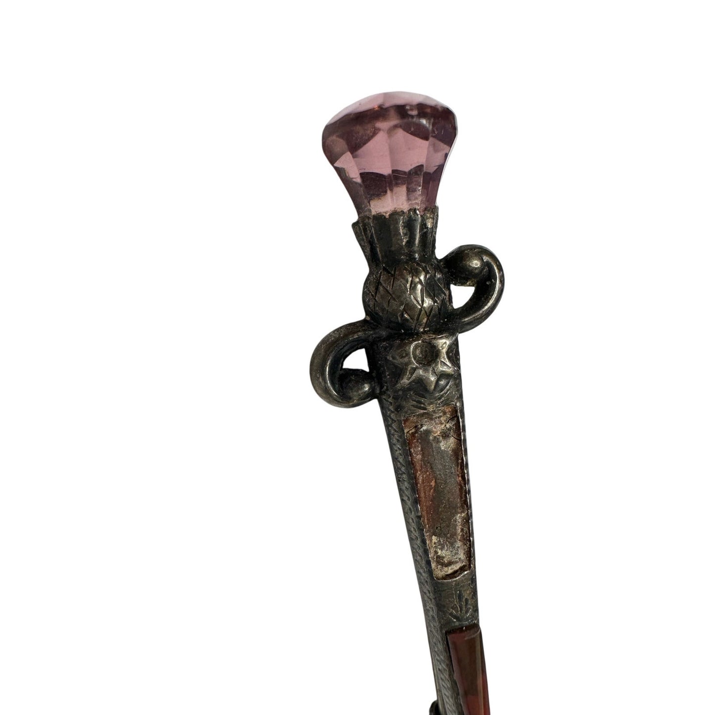 Antique Sword Shaped Scottish Dirk Brooch/Pin (Sterling Silver)