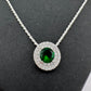 Brilliantly Beautiful 2.40ct Lab Created Emerald Halo Pendant - Sterling Silver