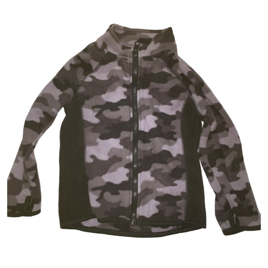 Boys Size 4t Jumping Beans Gray/Black Collared Camo Long Sleeved Jacket