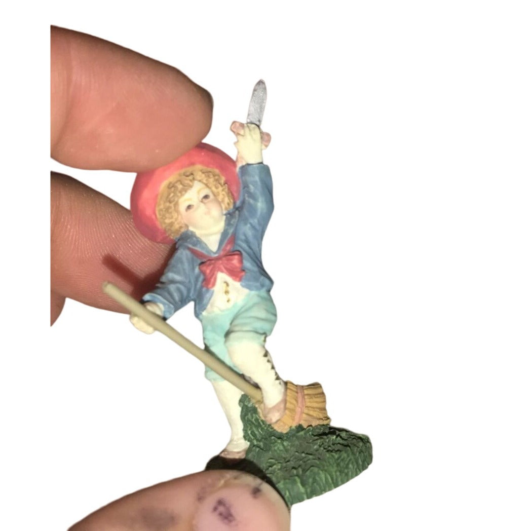 Enesco Boy Playing Figurine- Village Maud Humphrey Bogart Collection