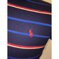 Men's Collared Polo Ralph Lauren Blue, Red, White Striped Shirt Size Medium