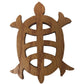 Small Brown Wooden Carved Turtle Shaped Trivet- 3.5 inches long