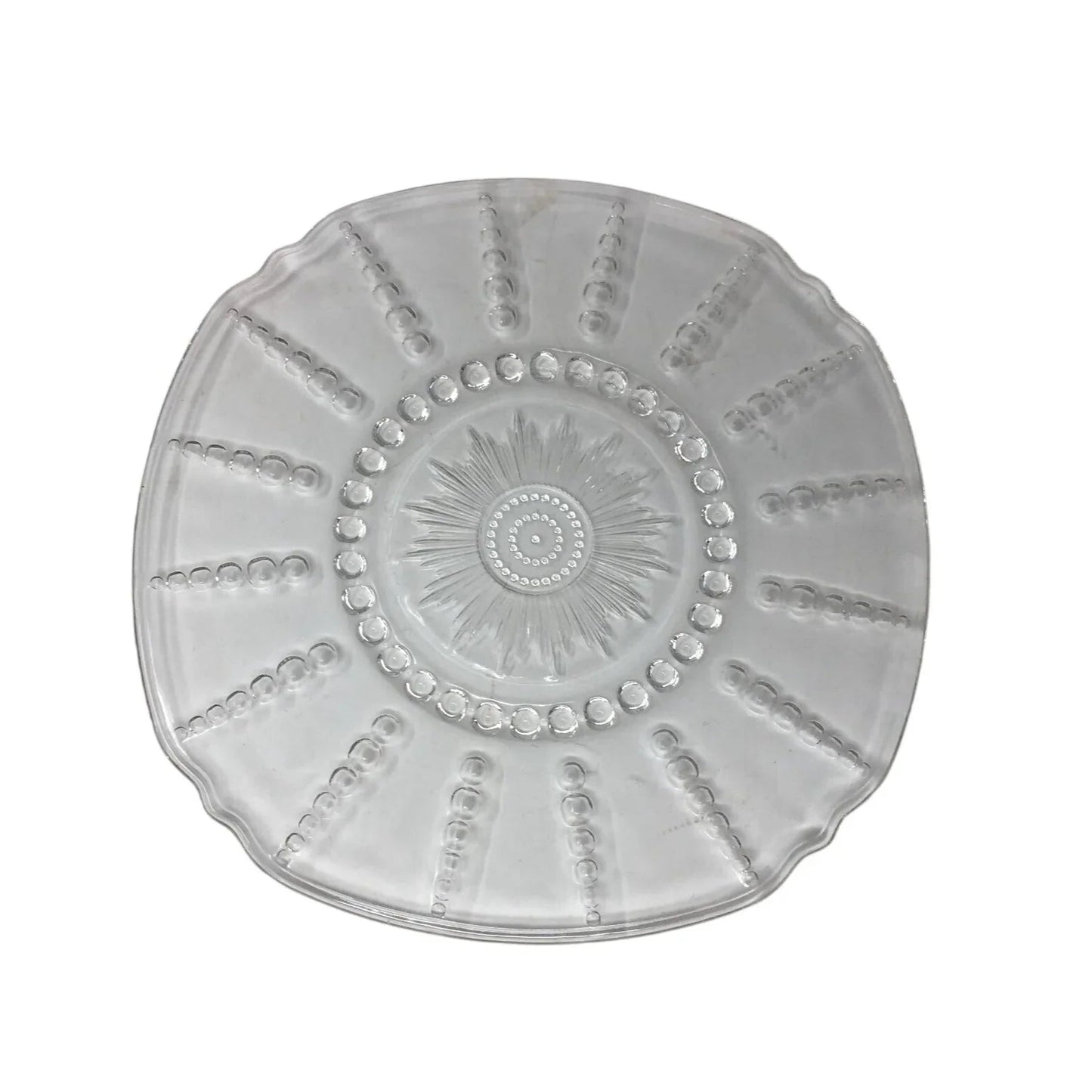 Federal Glass COLUMBIA CRYSTAL Large Square Chop Plate or Serving Tray - A+ Stuff - Plates - A+ Stuff