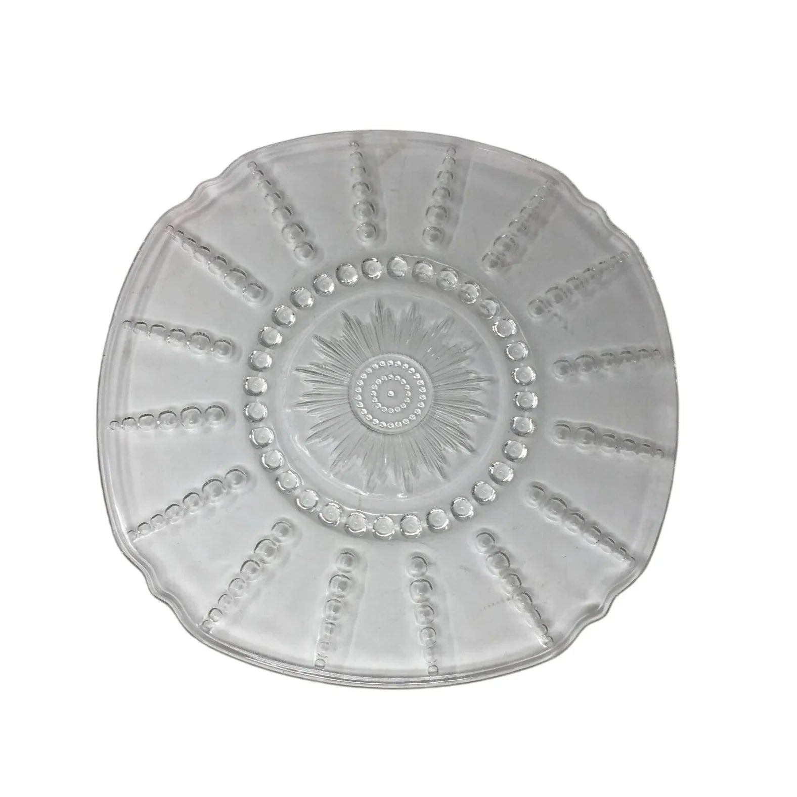 Federal Glass COLUMBIA CRYSTAL Large Square Chop Plate or Serving Tray - A+ Stuff - Plates - A+ Stuff