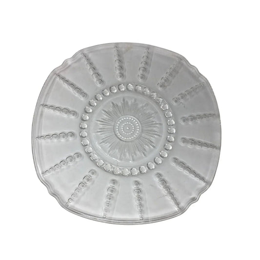 Federal Glass COLUMBIA CRYSTAL Large Square Chop Plate or Serving Tray - A+ Stuff - Plates - A+ Stuff