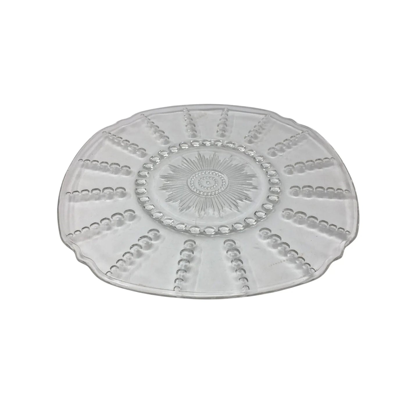 Federal Glass COLUMBIA CRYSTAL Large Square Chop Plate or Serving Tray - A+ Stuff - Plates - A+ Stuff
