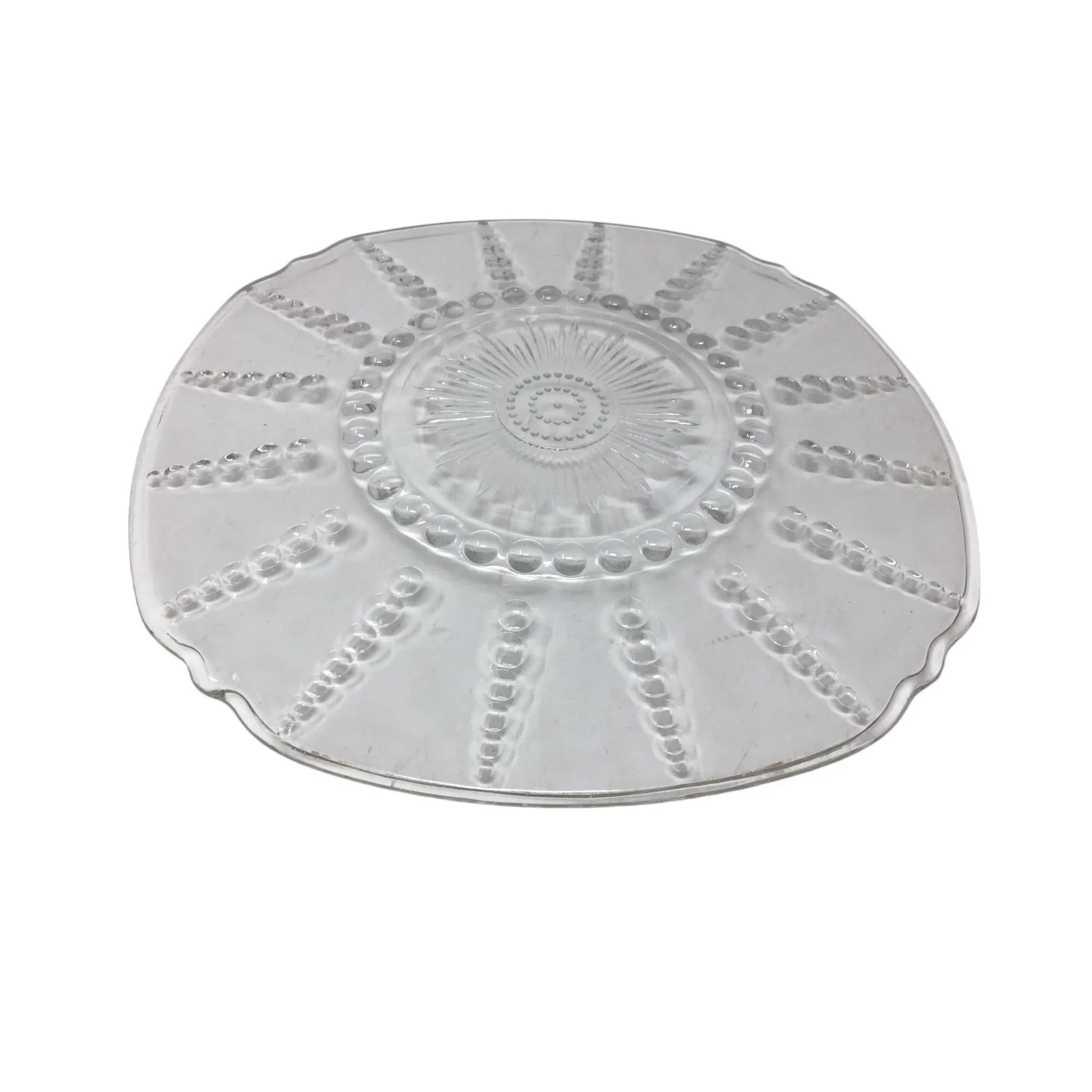 Federal Glass COLUMBIA CRYSTAL Large Square Chop Plate or Serving Tray - A+ Stuff - Plates - A+ Stuff
