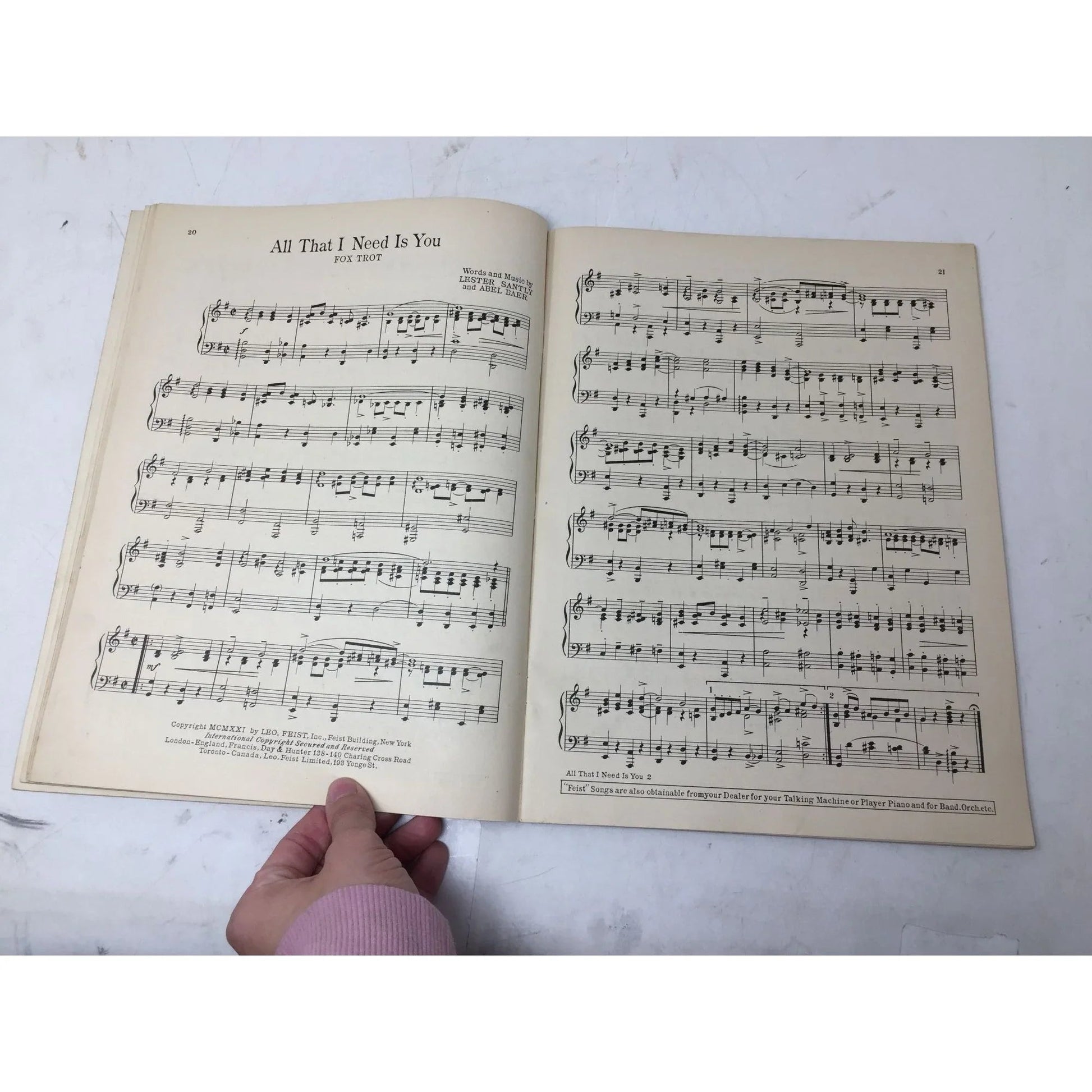 Feist Dance Folio (Vol. 3) latest song hits Arranged by Fox Trots One Step Waltzes - A+ Stuff - SHEET MUSIC - A+ Stuff