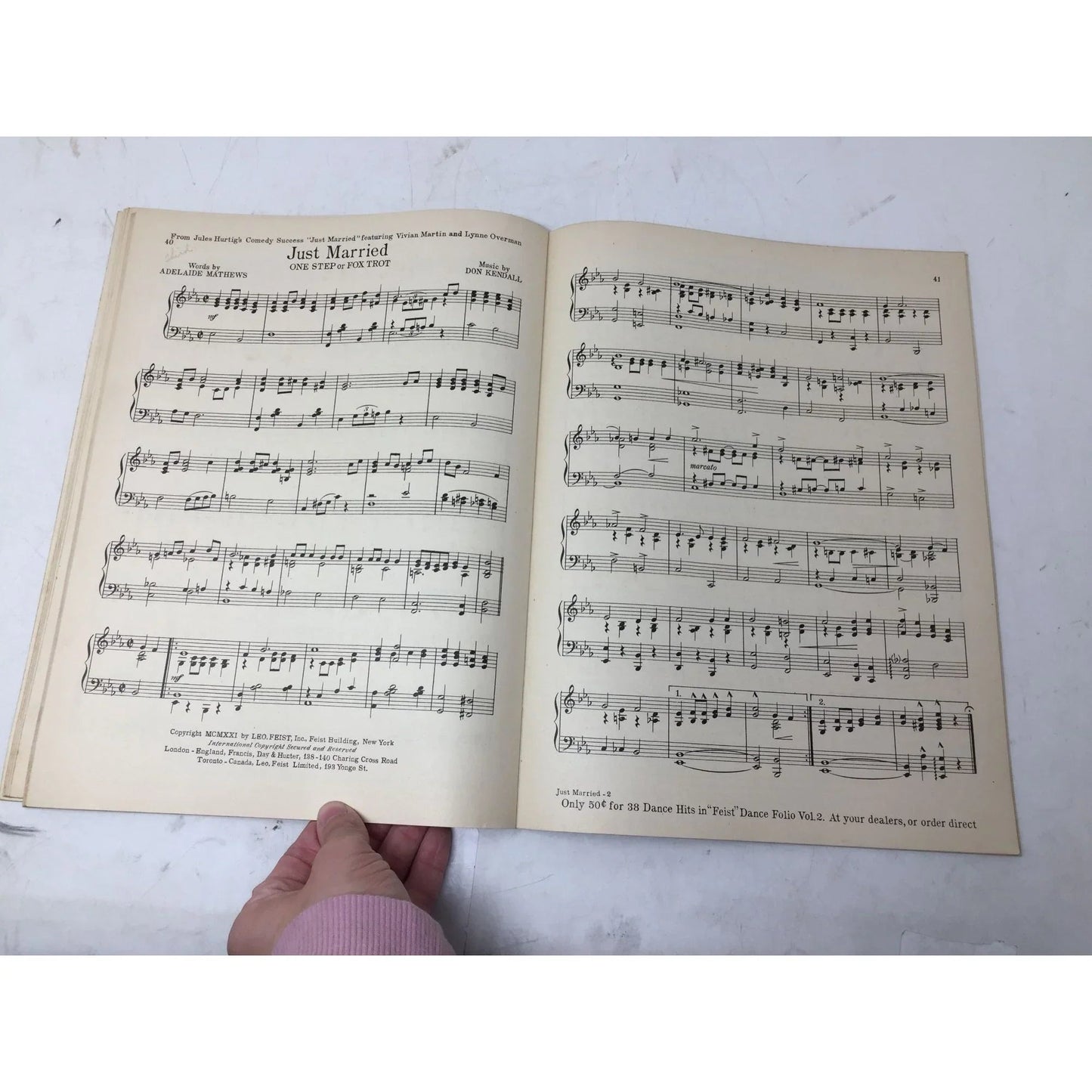 Feist Dance Folio (Vol. 3) latest song hits Arranged by Fox Trots One Step Waltzes - A+ Stuff - SHEET MUSIC - A+ Stuff
