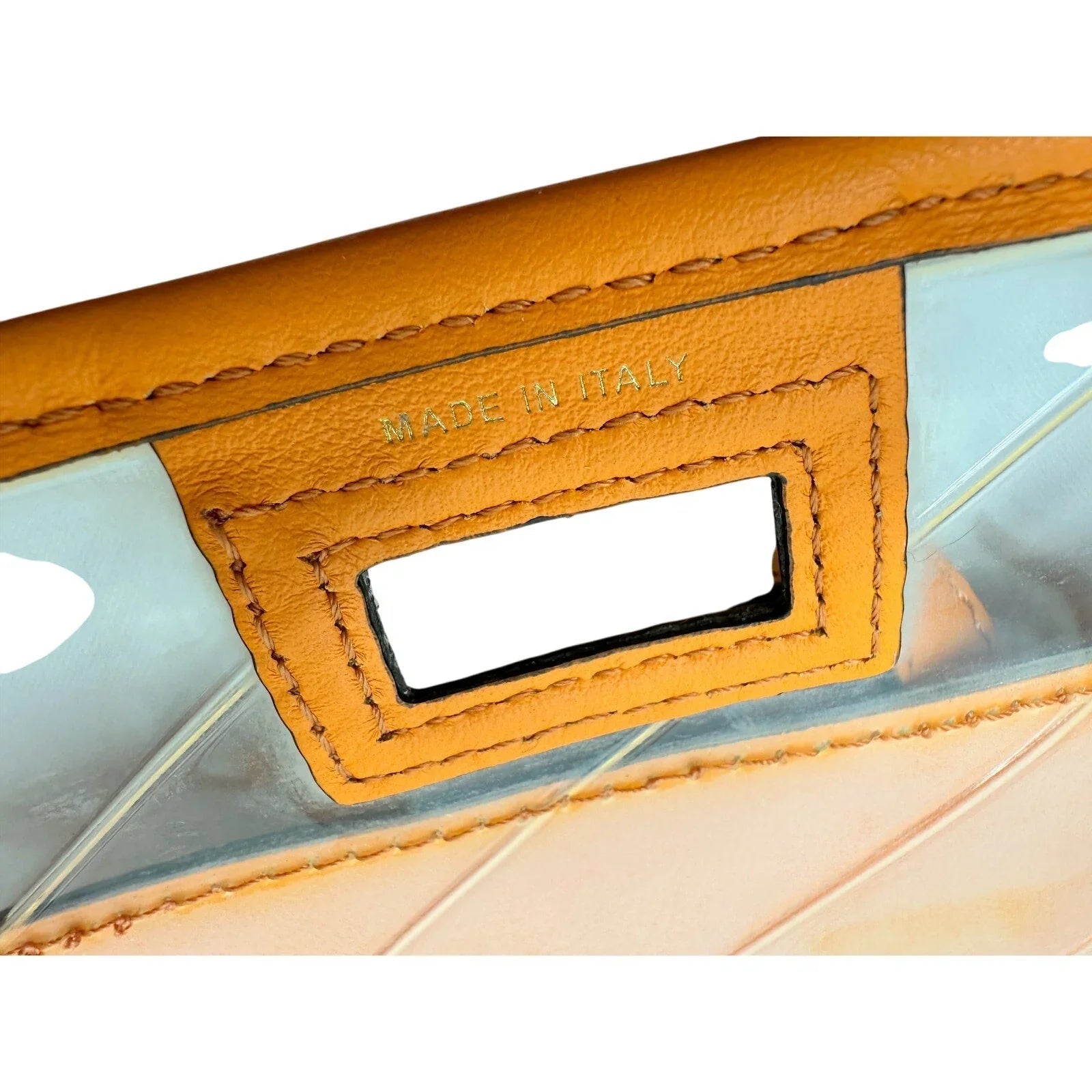 Fendi Peekaboo Defender PVC Clutch Bag Orange - Small - Fendi - Clutch Bag - A+ Stuff