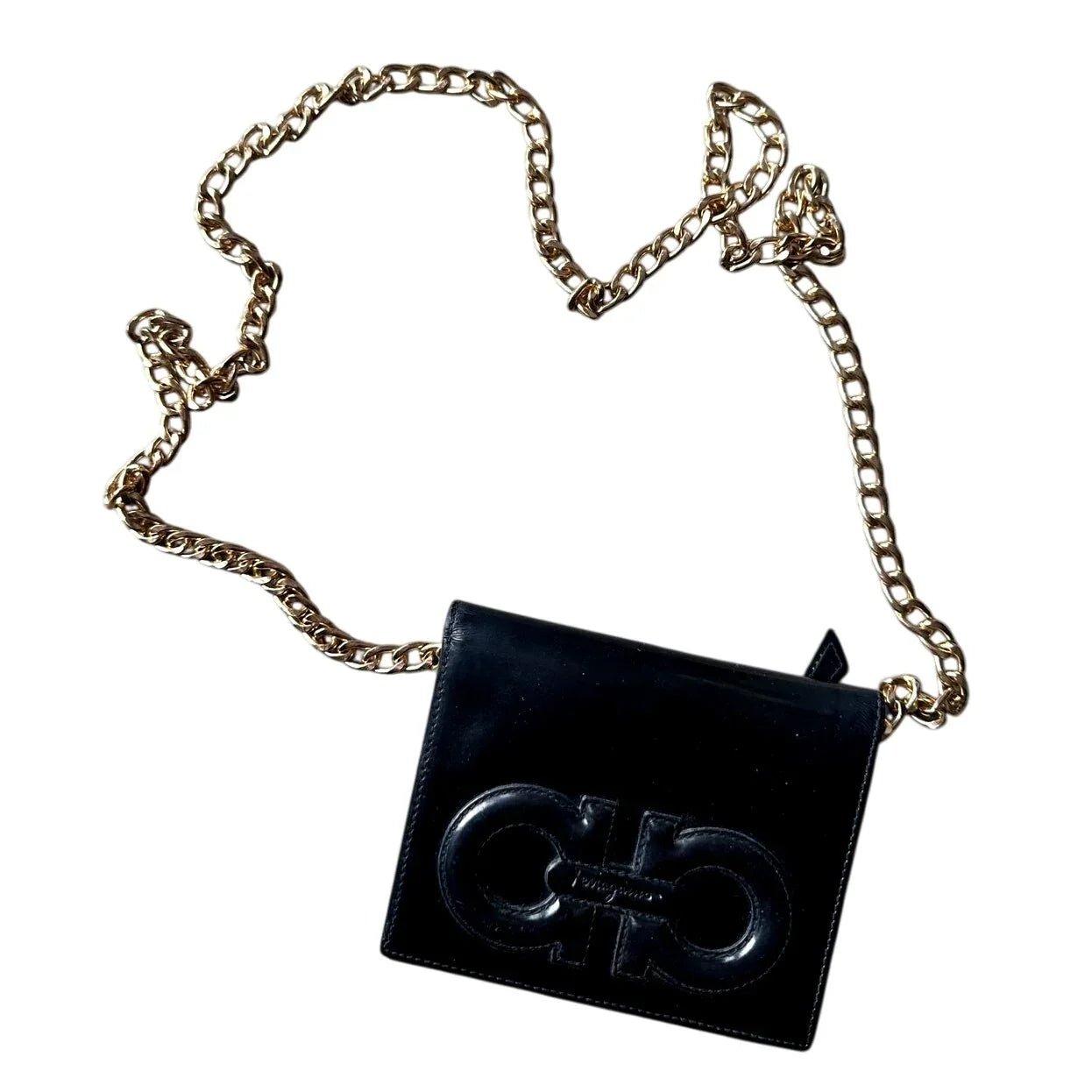 Ferragamo Bi - fold Wallet - Double Gancini Enamel Black - Salvatore Ferragamo - Wallet - A+ Stuff
