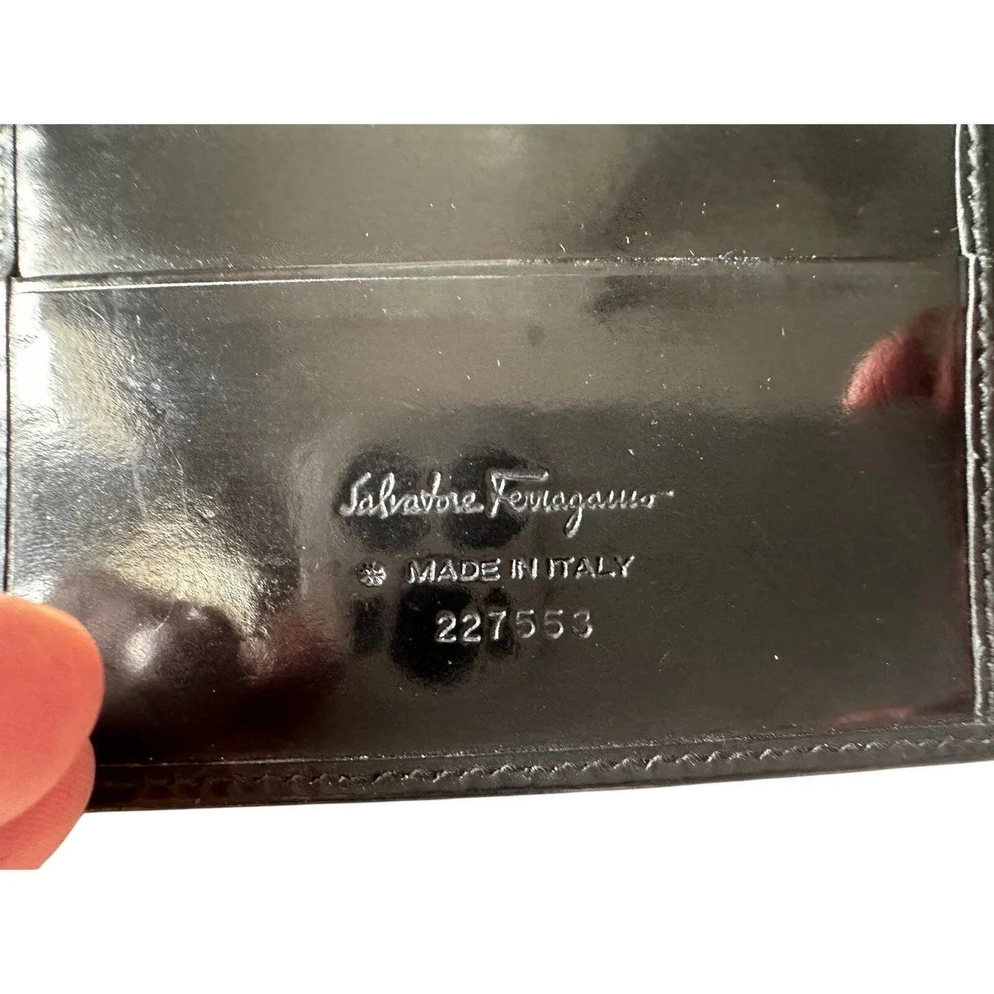 Ferragamo Bi - fold Wallet - Double Gancini Enamel Black - Salvatore Ferragamo - Wallet - A+ Stuff