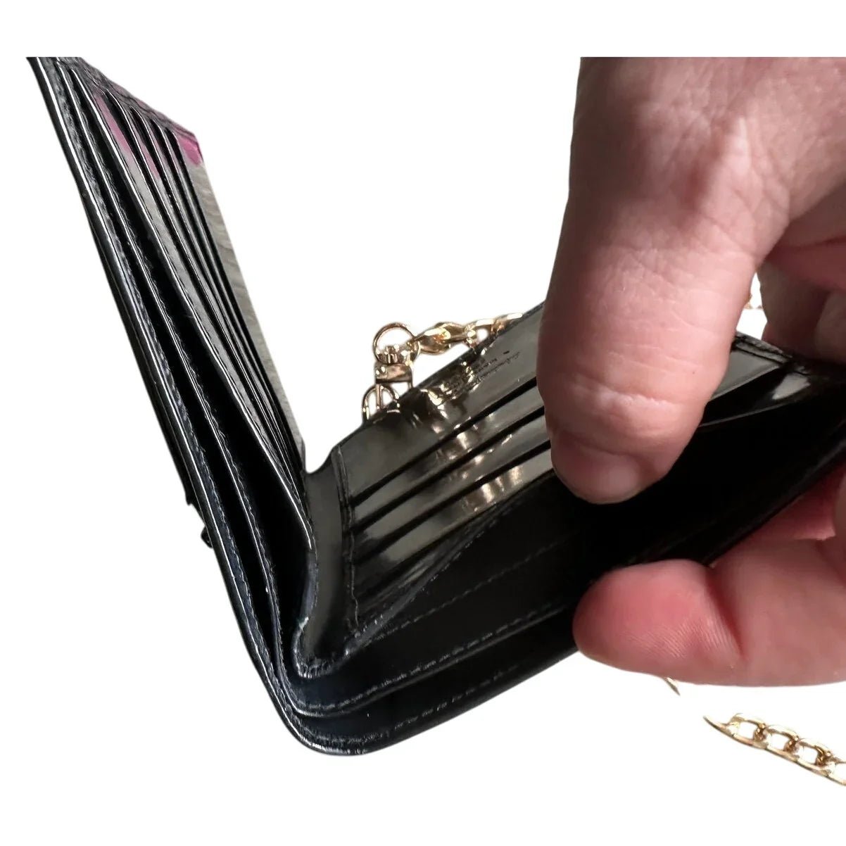 Ferragamo Bi - fold Wallet - Double Gancini Enamel Black - Salvatore Ferragamo - Wallet - A+ Stuff