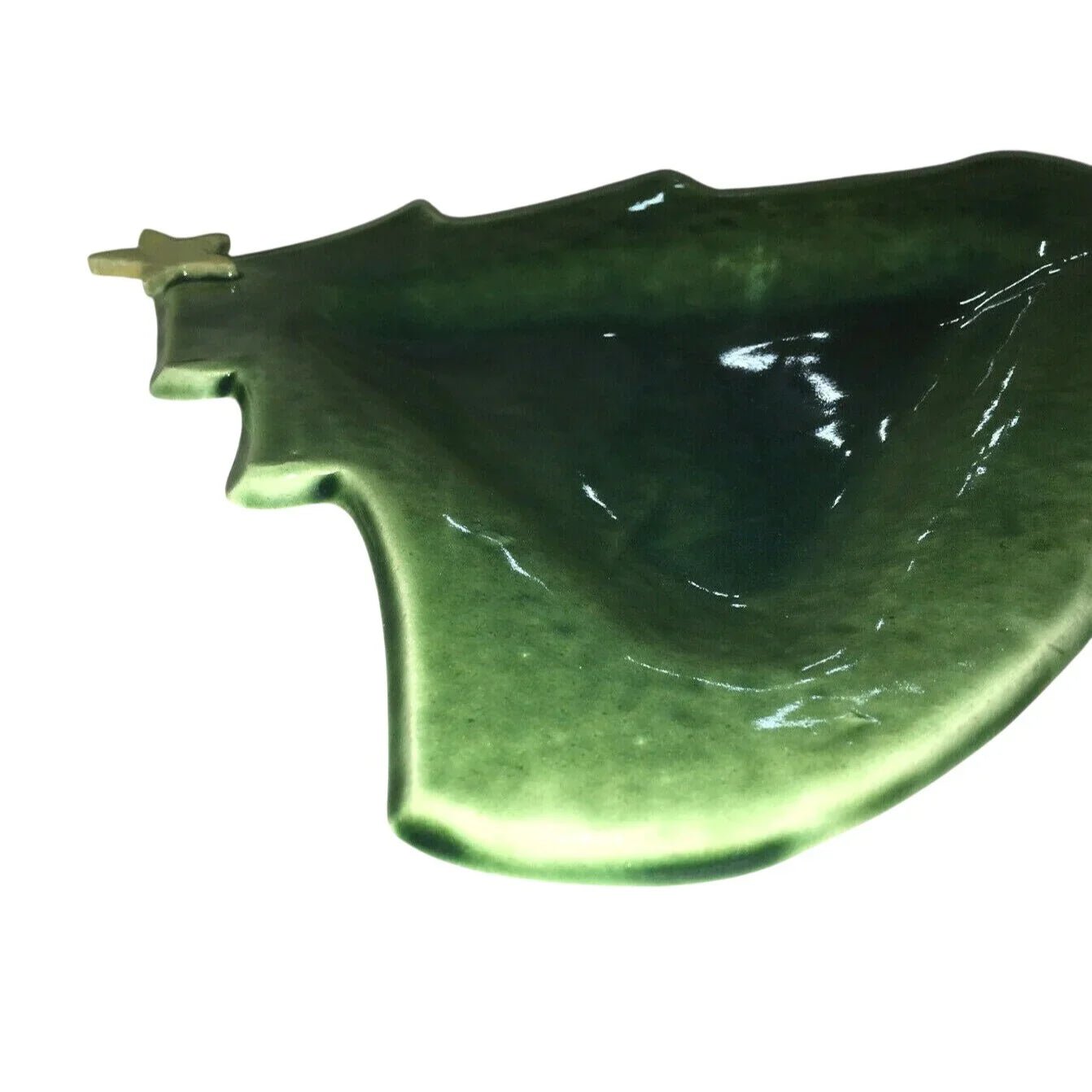 Festive CHRISTMAS TREE Ceramic Holiday Serving Dish - STAR on Top - Signed by Artist - Unbranded - holiday serveware - A+ Stuff