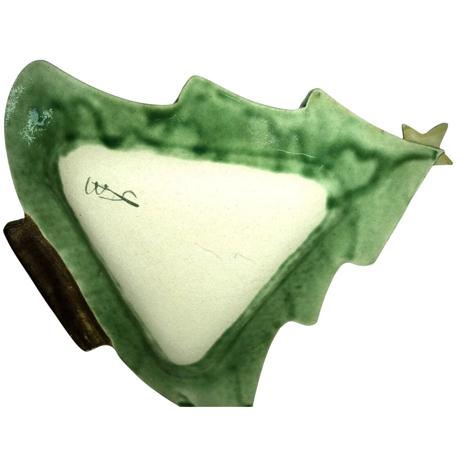 Festive CHRISTMAS TREE Ceramic Holiday Serving Dish - STAR on Top - Signed by Artist - Unbranded - holiday serveware - A+ Stuff