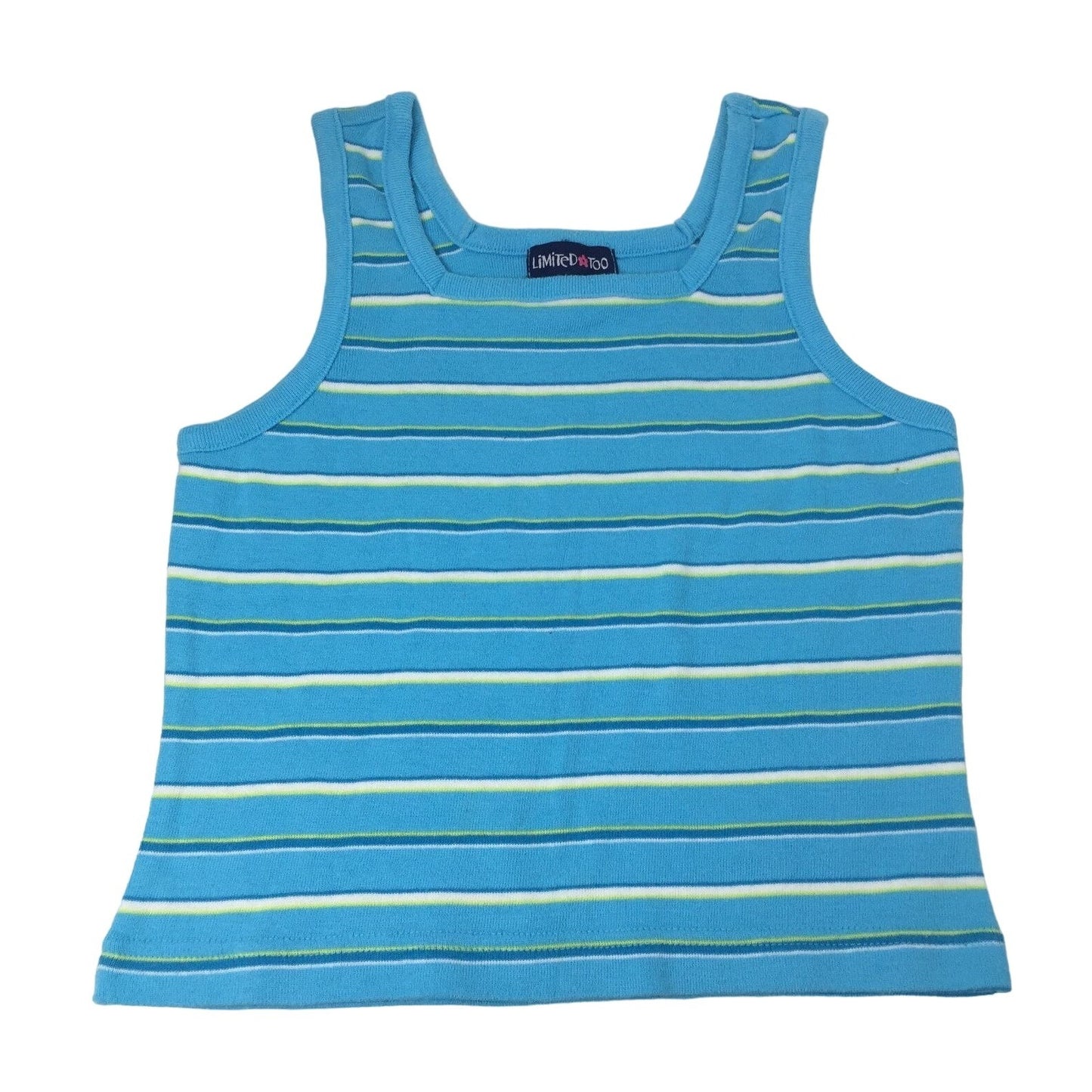 Limited Too Girl's Size 10 Tank top With White/Green/Blue Stripes