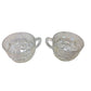 Federal Glass Iridescent Rainbow Thumbprint Tea Cups/Punch Cups with Handles