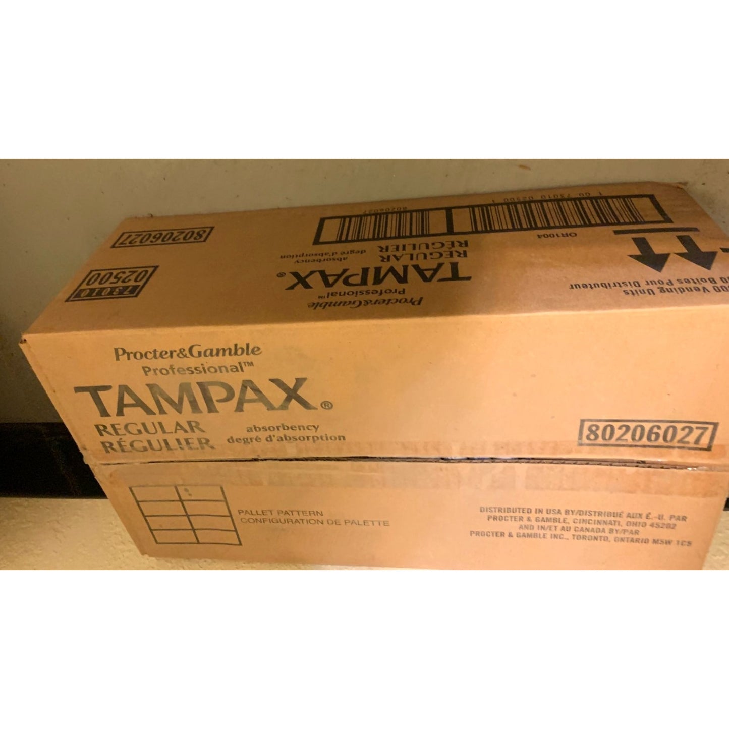 Tampax Regular Absorbency Bathroom Vending Machine Tampons (Partial Case)