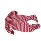 Baby CHRISTMAS Pajamas - SANTA'S HELPER Red/White Striped Sleeper infants 3 Mos