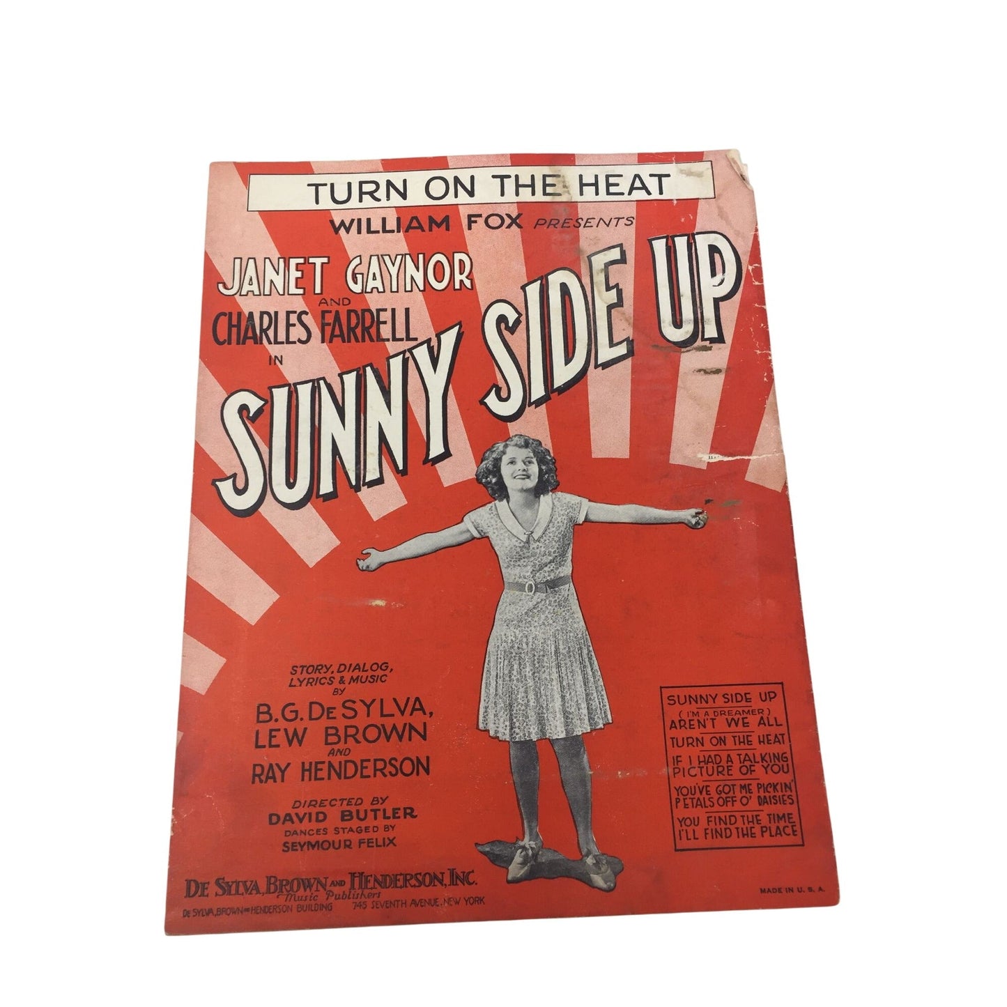 Vintage Sheet Music for the song "Turn On The Heat" A+ Stuff  A+ Stuff SHEET MUSIC
