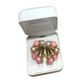 Vintage Mid Century Pink Faux Pearl Cluster Clip On Earrings Gold Tone Leaf Fan Retro Costume Jewelry 1950s 1960s Unsure  A+ Stuff Earrings