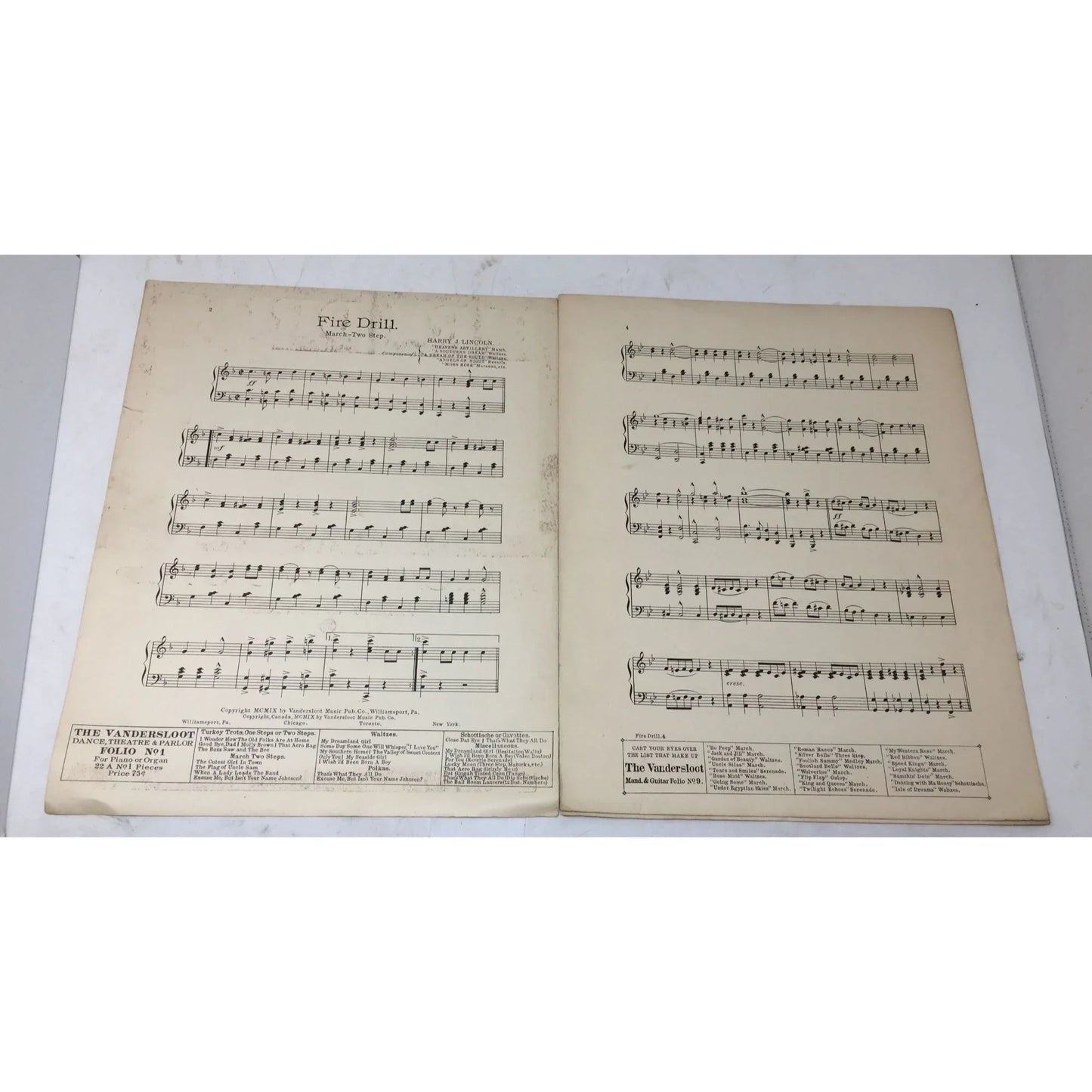 FIRE DRILL MARCH TWO STEP BY HARRY J LINCOLN - A+ Stuff - SHEET MUSIC - A+ Stuff