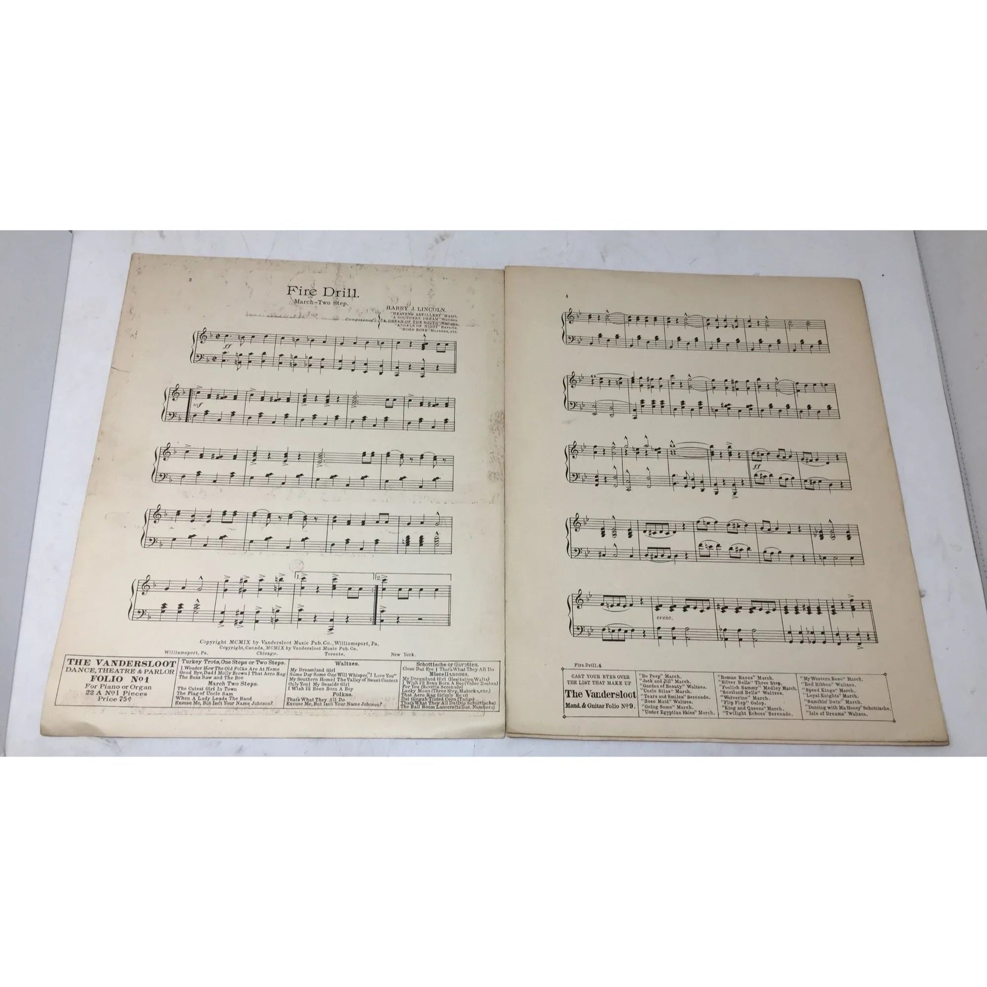 FIRE DRILL MARCH TWO STEP BY HARRY J LINCOLN - A+ Stuff - SHEET MUSIC - A+ Stuff