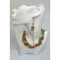 Women's Colorful Beaded Necklace and Matching Earrings