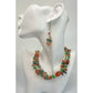 Women's Colorful Beaded Necklace and Matching Earrings