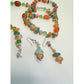 Women's Colorful Beaded Necklace and Matching Earrings