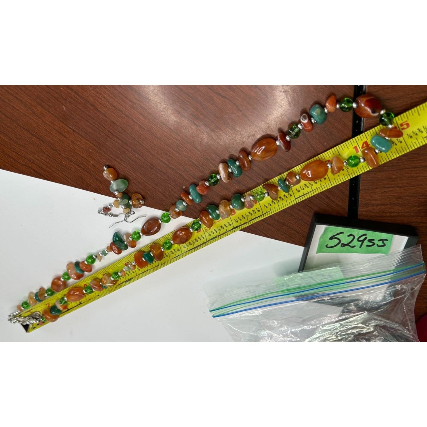 Women's Colorful Beaded Necklace and Matching Earrings