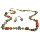 Women's Colorful Beaded Necklace and Matching Earrings