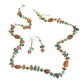 Women's Colorful Beaded Necklace and Matching Earrings