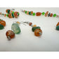 Women's Colorful Beaded Necklace and Matching Earrings