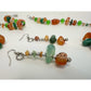 Women's Colorful Beaded Necklace and Matching Earrings