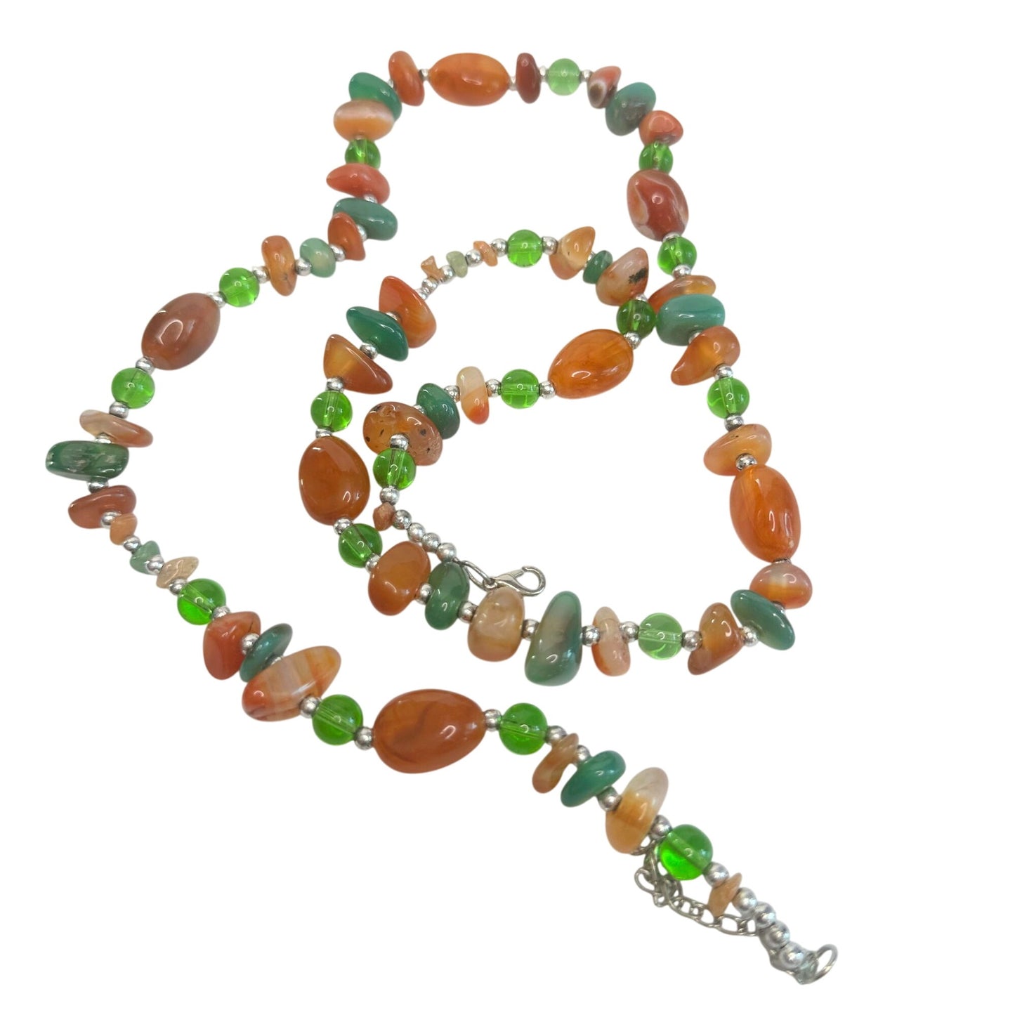 Women's Colorful Beaded Necklace and Matching Earrings