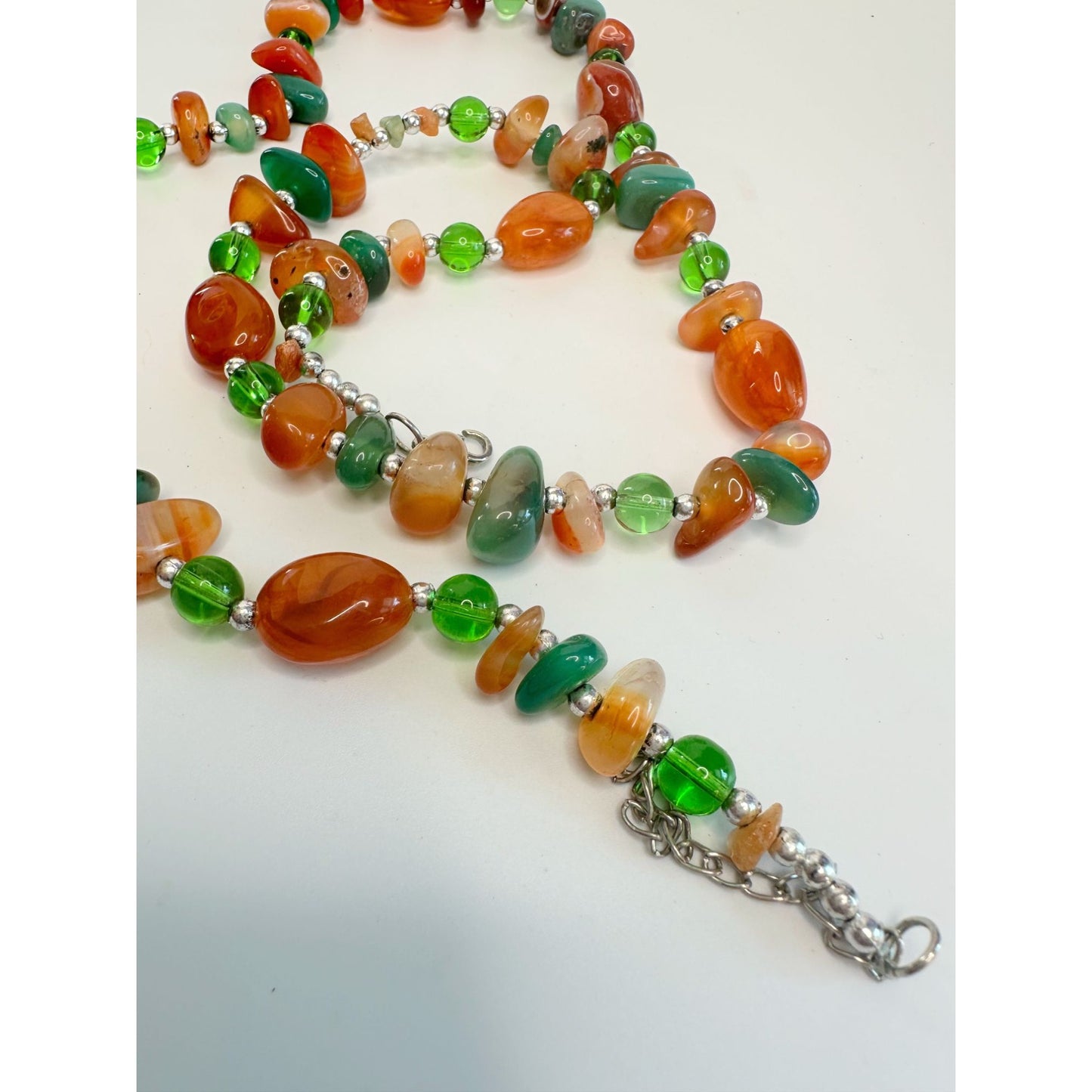 Women's Colorful Beaded Necklace and Matching Earrings