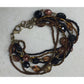 Lia Sophia Beautiful Gold Tone Multi Strand Bracelet with Brown/Black Beads