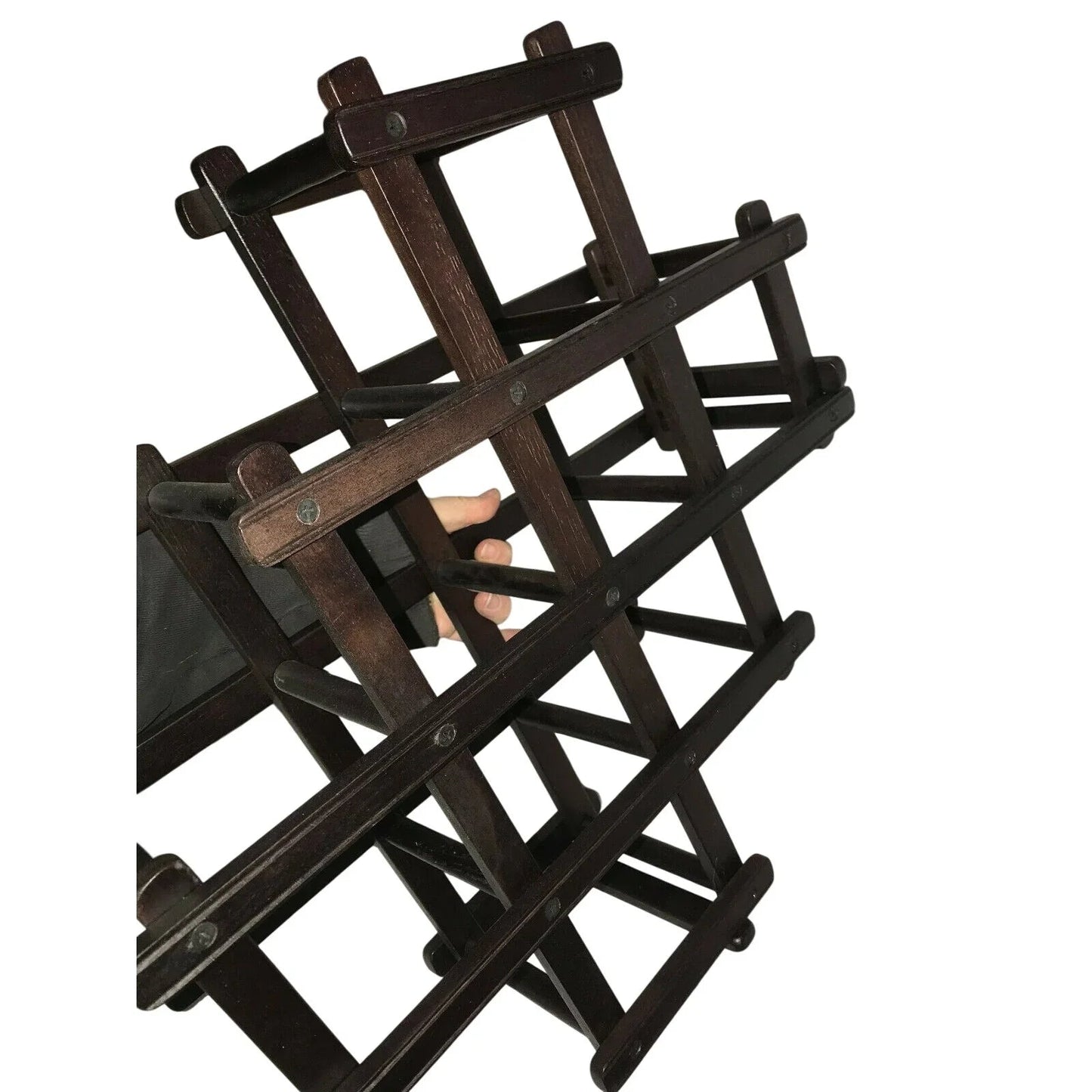 Foldable Dark Wood Accordian Wine Racks - Set of 2 Countertop Bottle Holders - Unbranded - A+ Stuff