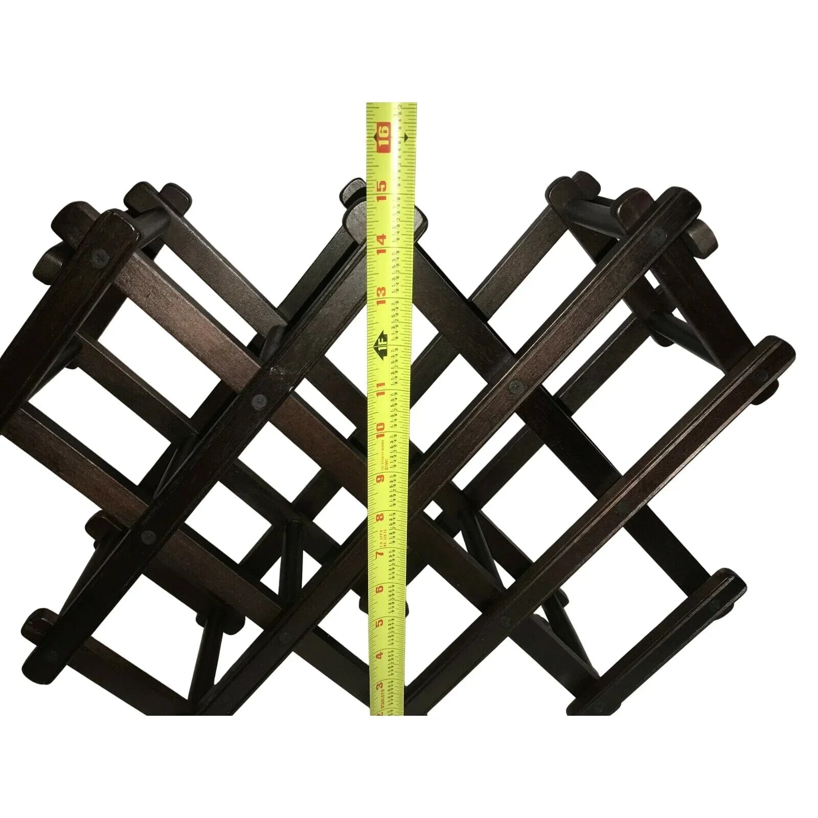 Foldable Dark Wood Accordian Wine Racks - Set of 2 Countertop Bottle Holders - Unbranded - A+ Stuff