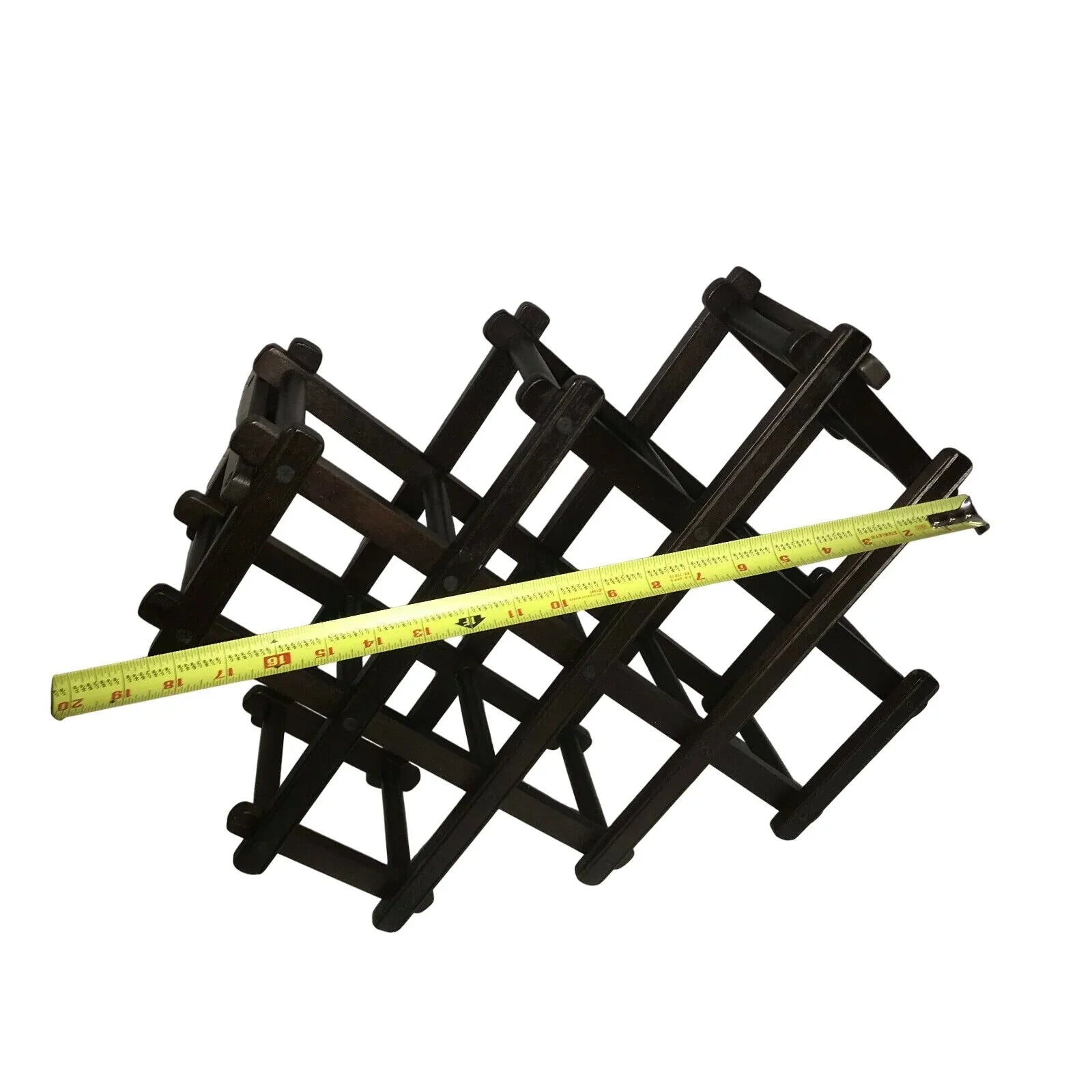 Foldable Dark Wood Accordian Wine Racks - Set of 2 Countertop Bottle Holders - Unbranded - A+ Stuff