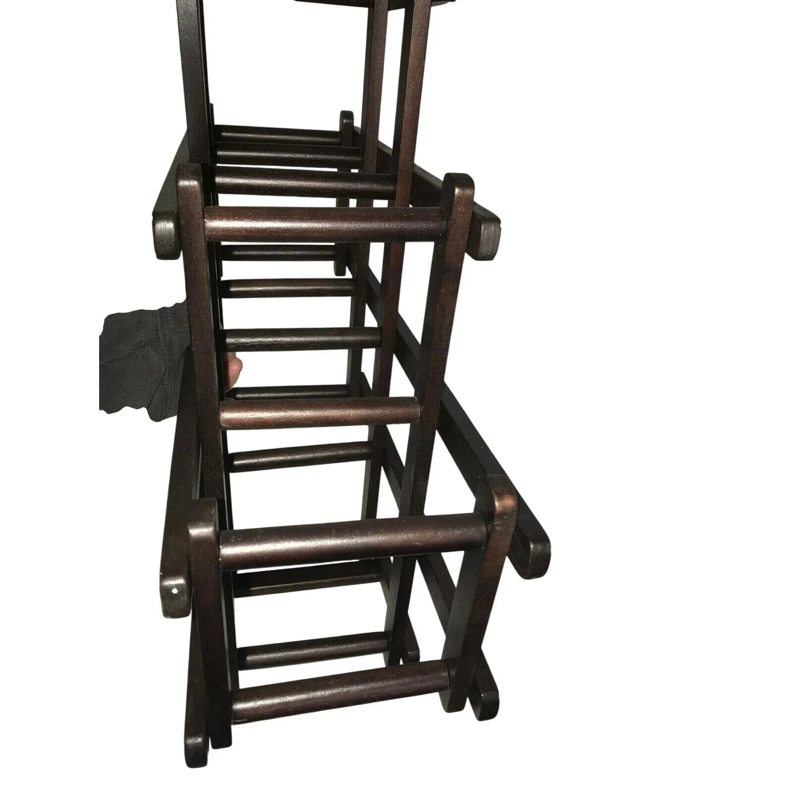 Foldable Dark Wood Accordian Wine Racks - Set of 2 Countertop Bottle Holders - Unbranded - A+ Stuff