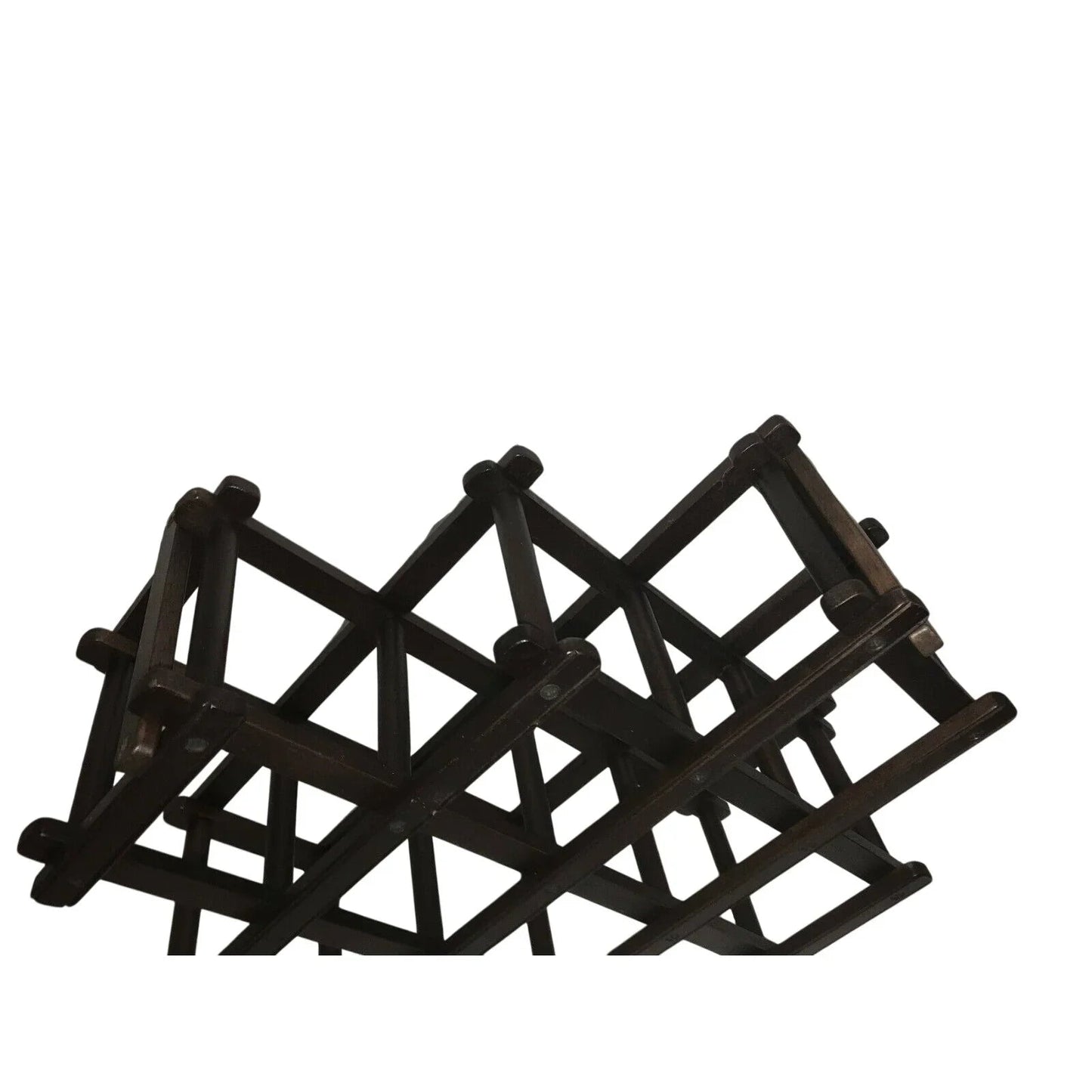 Foldable Dark Wood Accordian Wine Racks - Set of 2 Countertop Bottle Holders - Unbranded - A+ Stuff