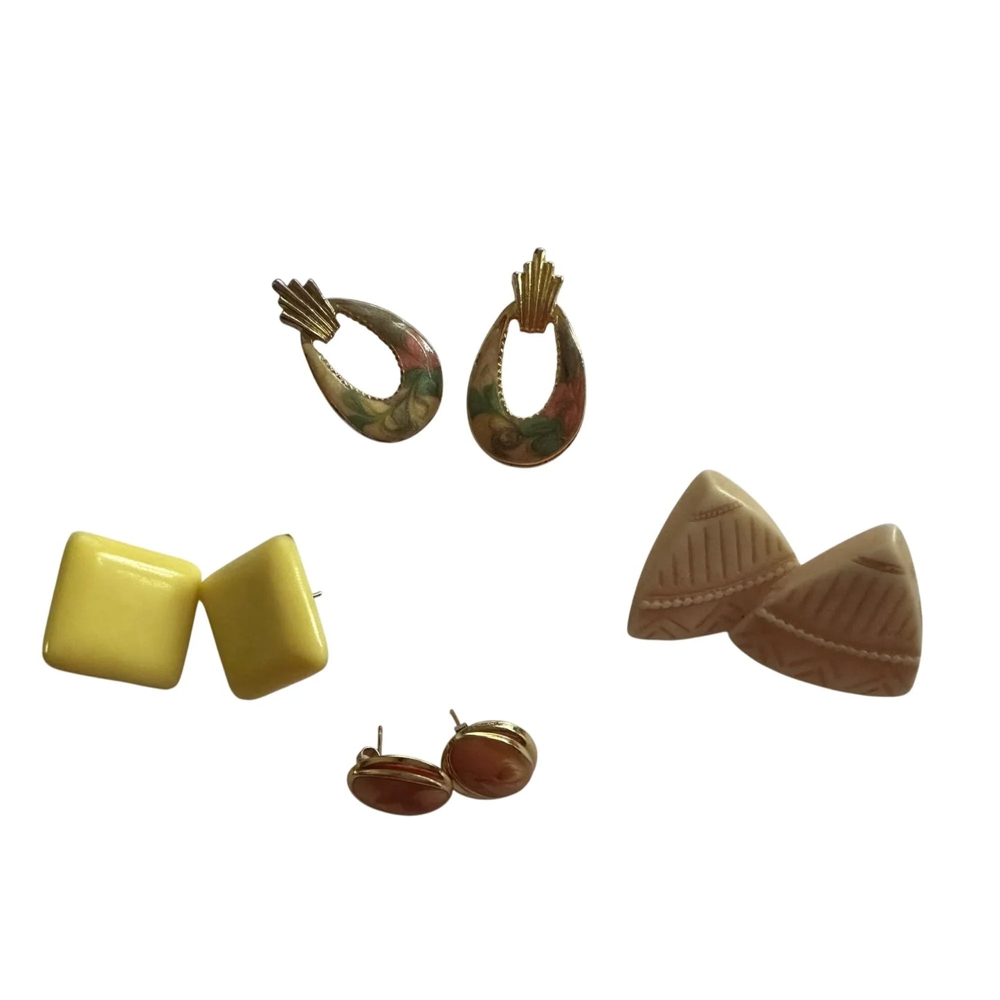 Four Beautiful Pairs of Women's Vintage Earrings - A+ Stuff - earrings - A+ Stuff