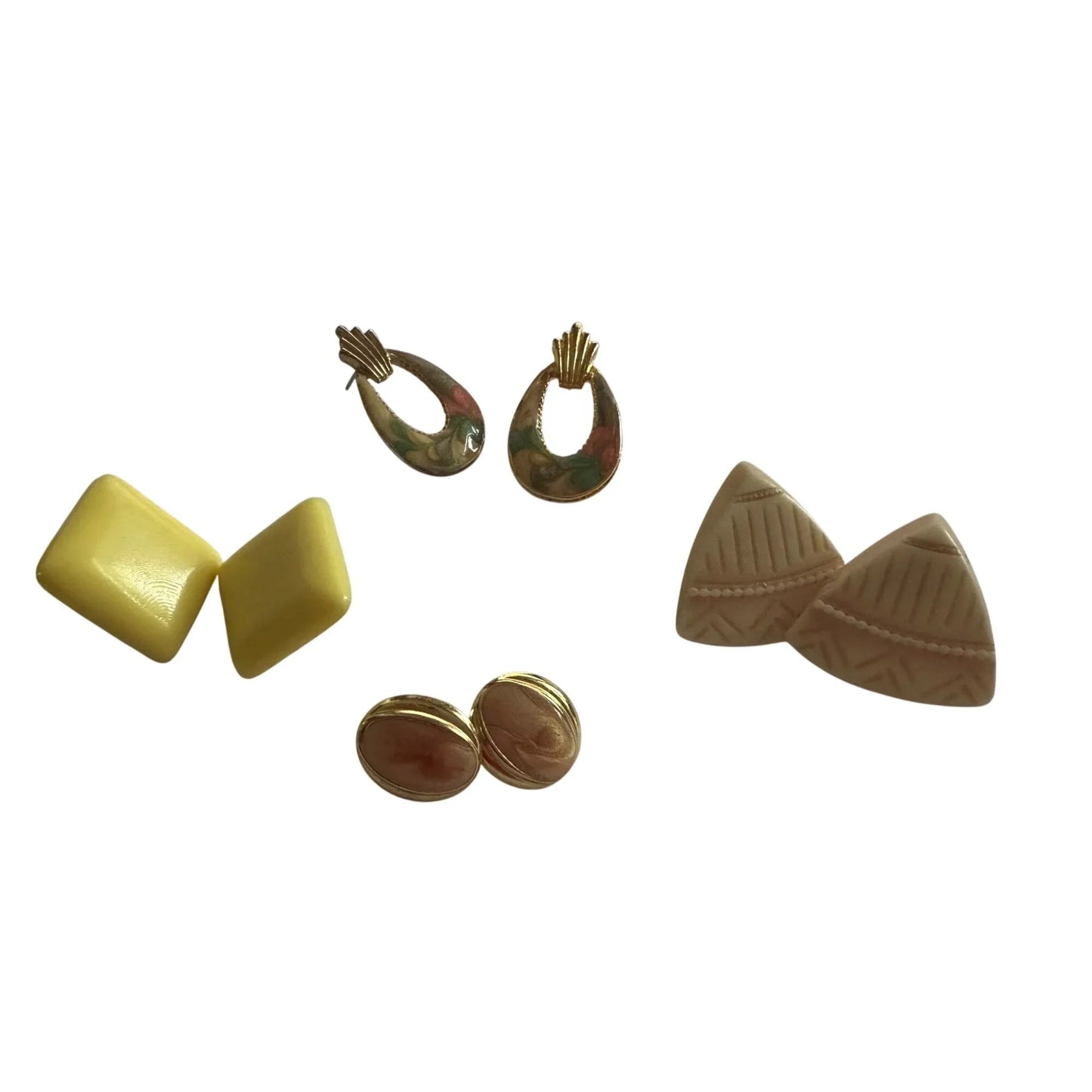 Four Beautiful Pairs of Women's Vintage Earrings - A+ Stuff - earrings - A+ Stuff