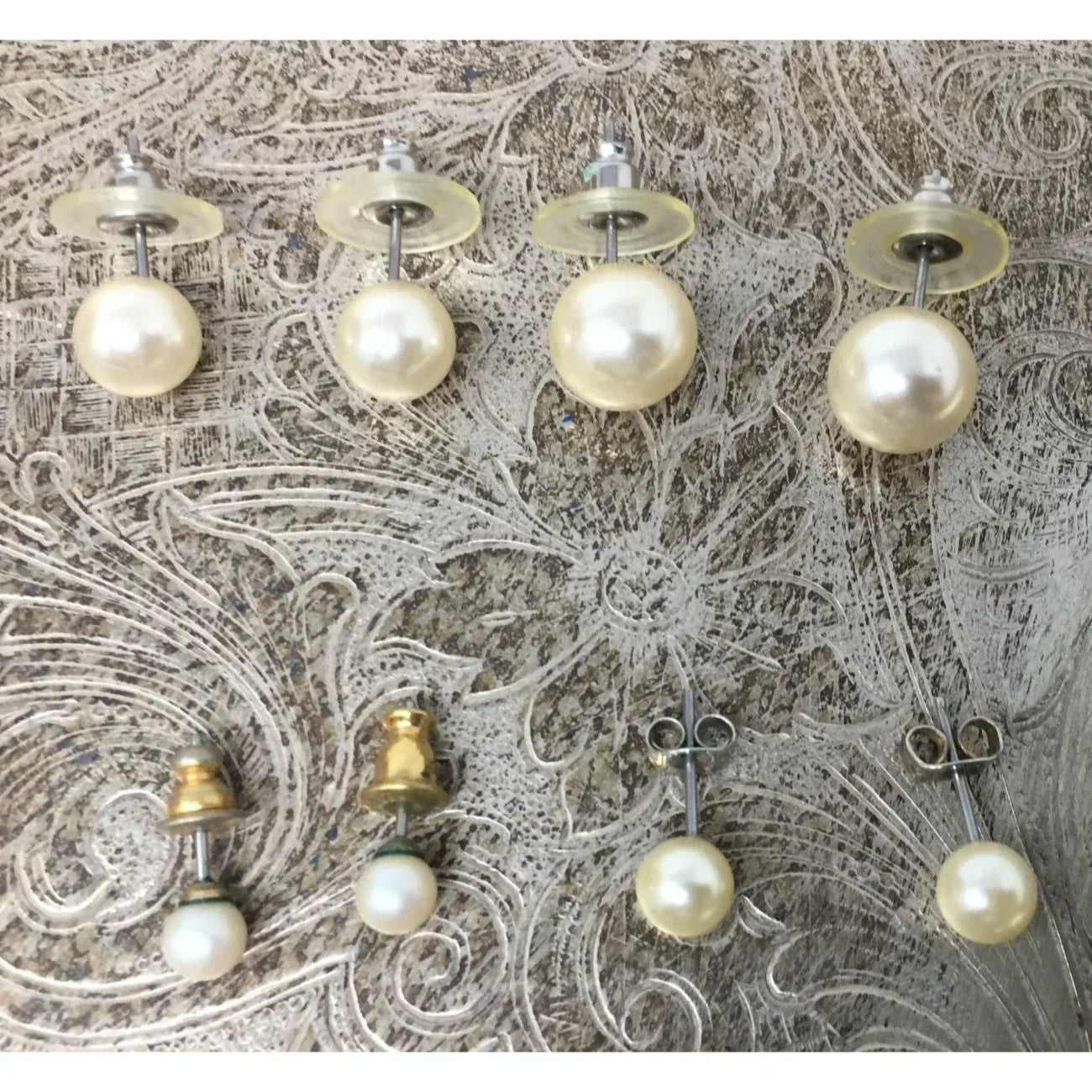 Four Pairs of Faux White Pearl Earrings - A+ Stuff - Earrings - A+ Stuff