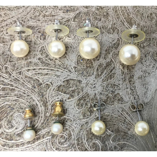 Four Pairs of Faux White Pearl Earrings - A+ Stuff - Earrings - A+ Stuff