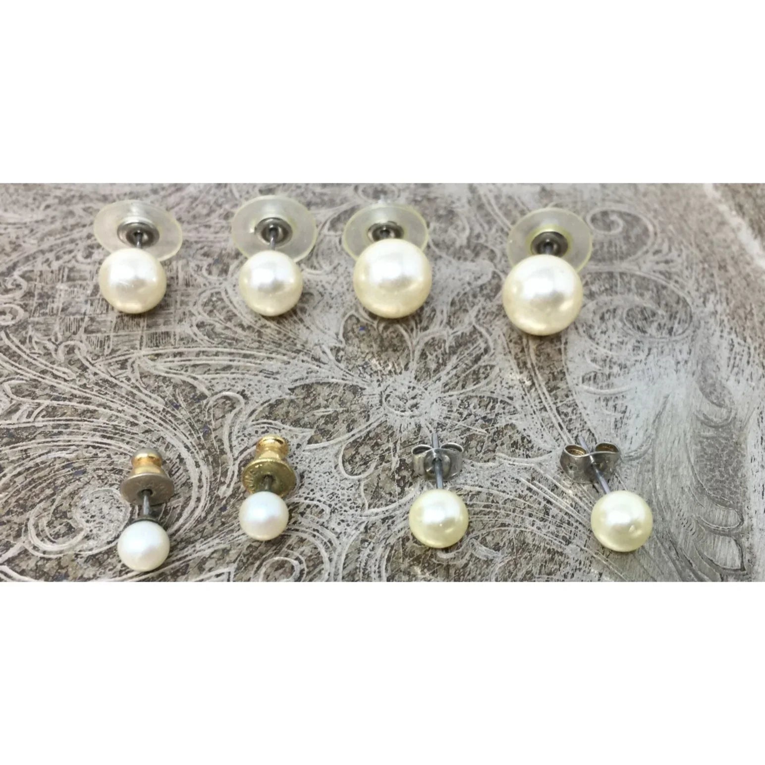 Four Pairs of Faux White Pearl Earrings - A+ Stuff - Earrings - A+ Stuff