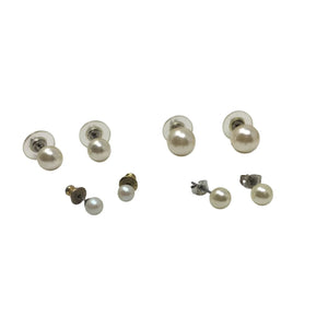 Four Pairs of Faux White Pearl Earrings