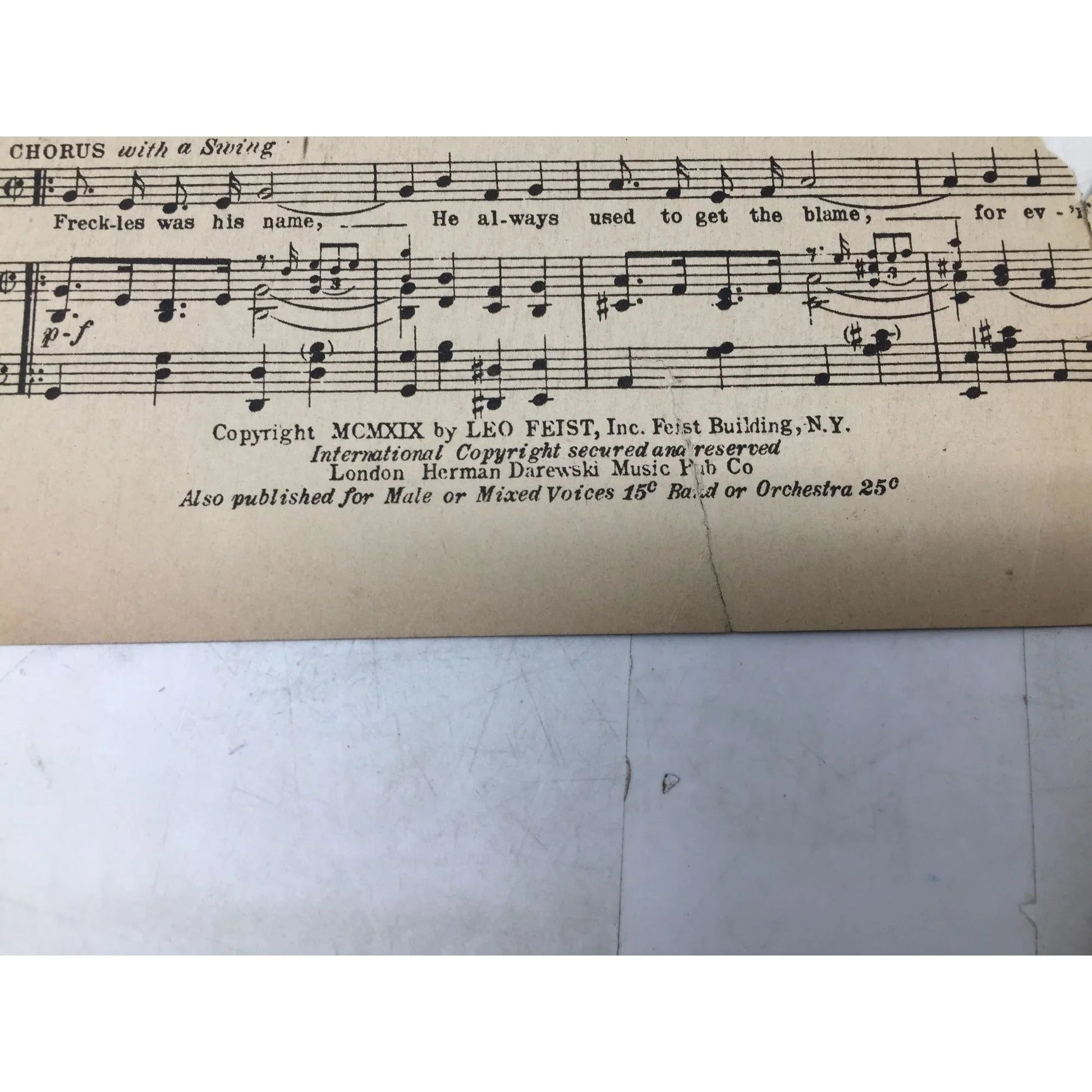 ''Freckles'' Words and music by Cliff Hess, Howard Johnson, and Milton Ager - A+ Stuff - sheet music - A+ Stuff